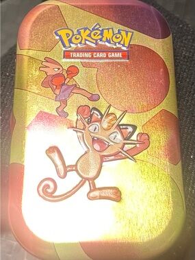 Pokemon Gold and Red Meowth & Hitmonchan Trading Card Game Tin
